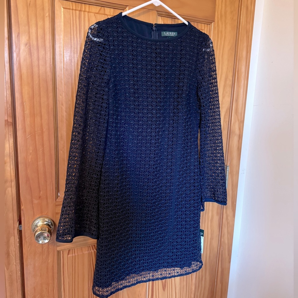 Navy Lace Dress Ralph Lauren NWT